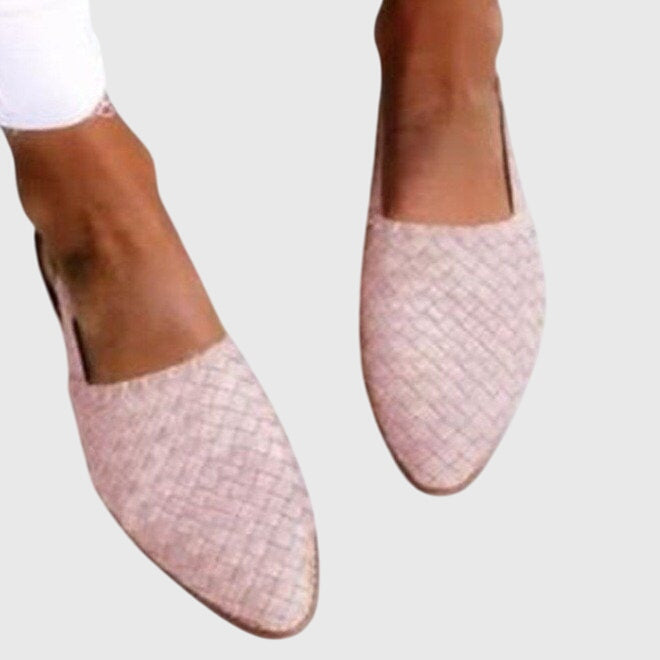 Meliselle | Women’s Woven Slingback Flats – Pointed Toe, Adjustable Strap, Flat Sole