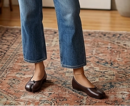 NORVK | Classic Brown Women's Split-Toe Ballet Shoes