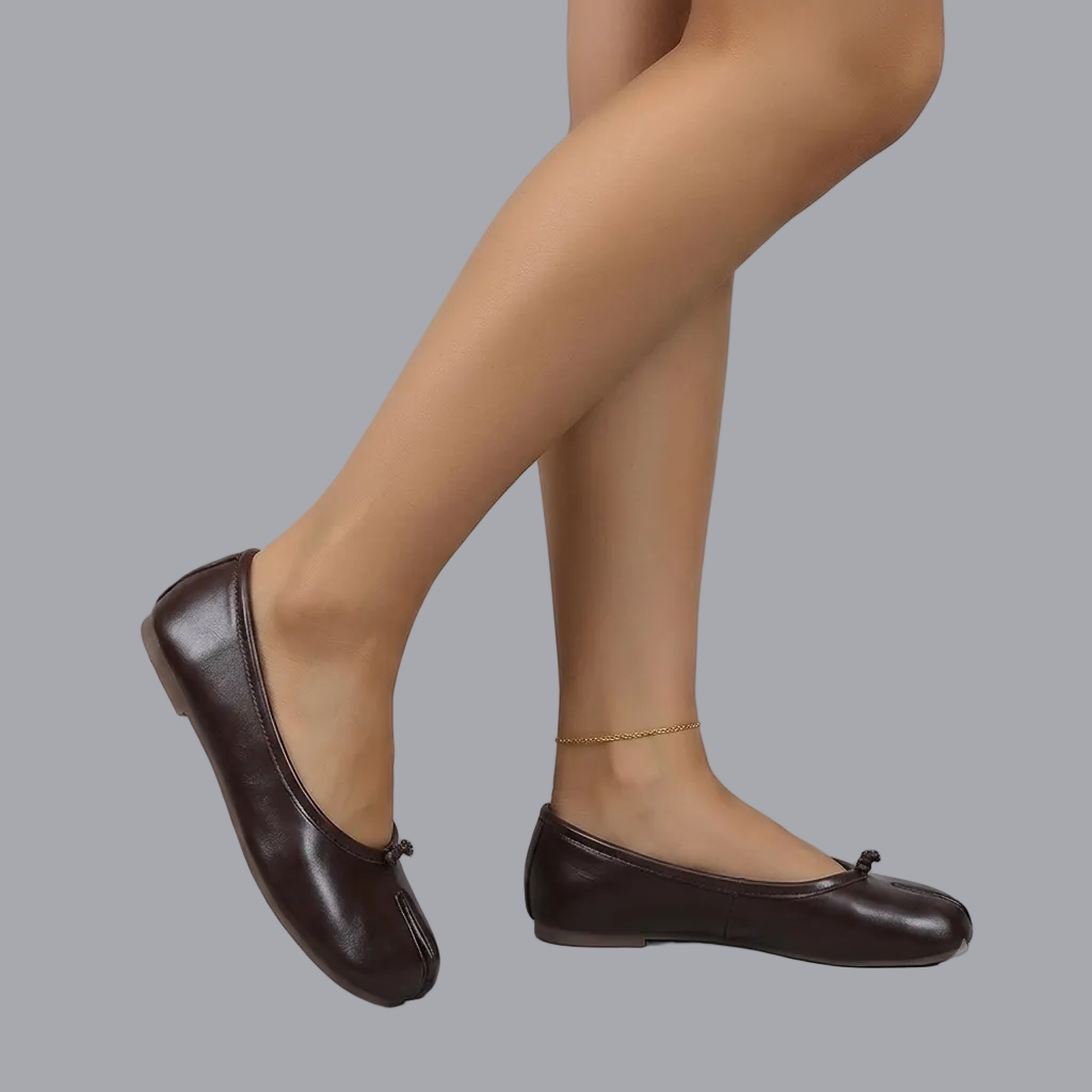 NORVK | Classic Brown Women's Split-Toe Ballet Shoes