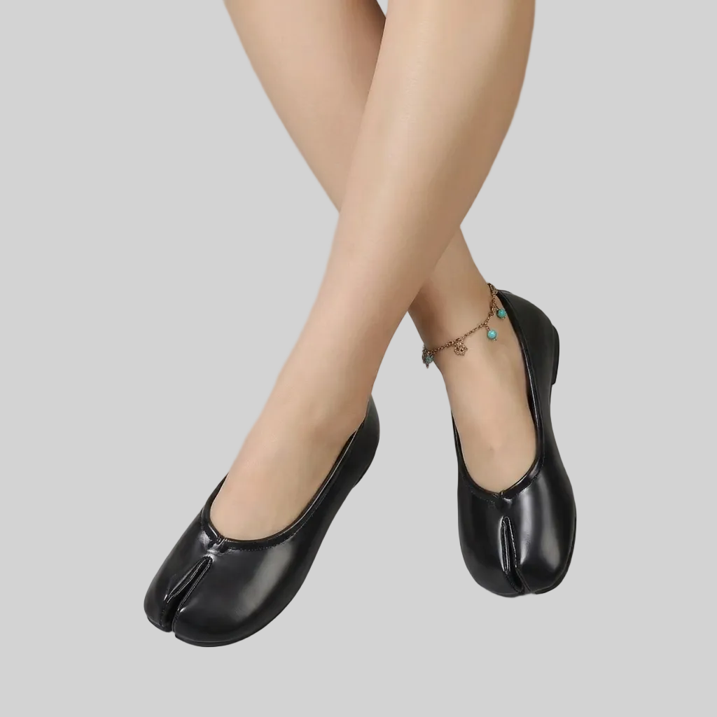 NORVK | Classic Black Women's Split-Toe Ballet Shoes