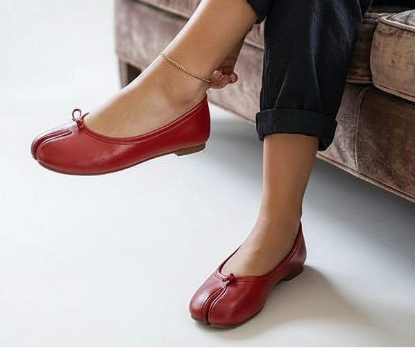 NORVK | Classic Red Women's Split-Toe Ballet Shoes