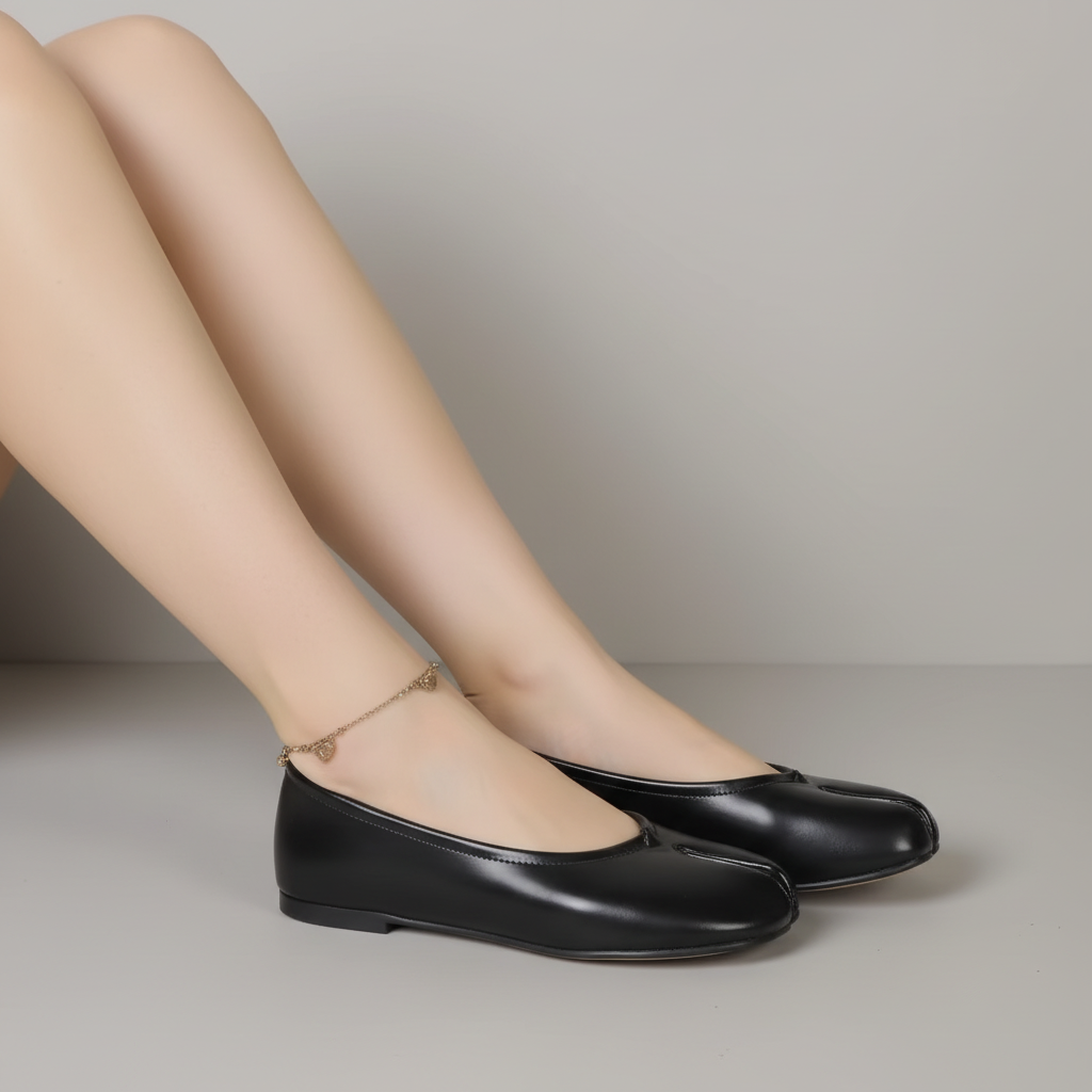 NORVK | Classic Black Women's Split-Toe Ballet Shoes