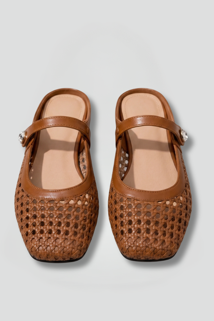 Nerielle | Women’s Woven Slip-On Mules – Flat Comfort Shoes
