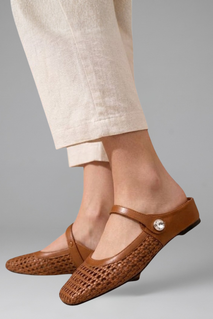 Nerielle | Women’s Woven Slip-On Mules – Flat Comfort Shoes