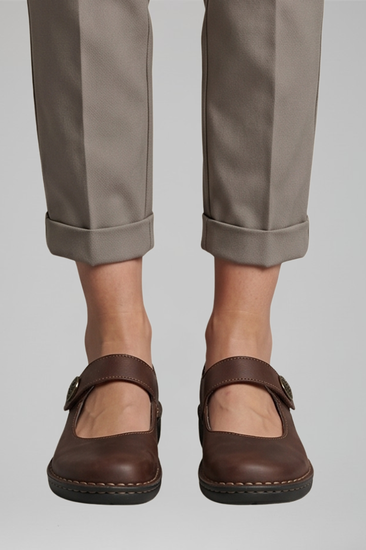 Avelisse | Women’s Mary Jane Flats – Rounded Toe, Adjustable Strap, Flat Sole